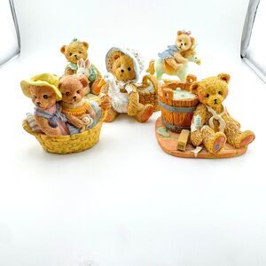 Set of 5 Enesco Cherished Teddies Baby Figures Trinkets Cute Retro 90s
